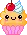 kawaii orange cupcake