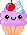 kawaii purple cupcake