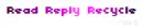 Read Reply Delete in Gradient Purple