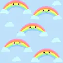 kawaii rainbows blue