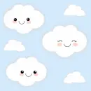 Kawaii Clouds with blue sky