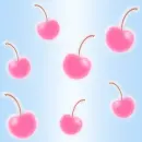 Pastel cherry background blue