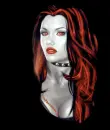 Vampiress with Tattoo and Red Hair