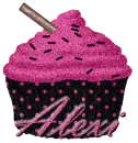 Pink & Black Cupcake -Alexi-