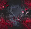 Hearts on black