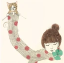 Enakei Knitting A Scraf Together