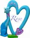 Blue kitty frame - Rose