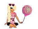 White Blonde Doll With Balloon