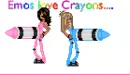 Emo loves crayons...