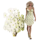 Woman stands of flowers