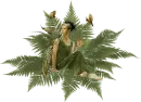 Woman is lying in leaves