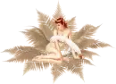 Woman is lying in leaves