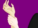 Me grabbing Elizabeth's hand