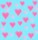 kawaii pink and blue hearts background