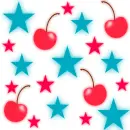 kawaii red, white and blue background