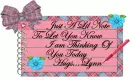 Note from Lynn