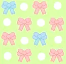 kawaii bow background pink, blue, and green