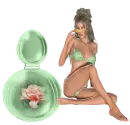Woman stands on bottle