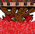 Blinking tree fort--face