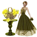 Woman at the flower stand