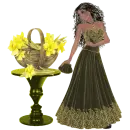 Woman at the flower stand