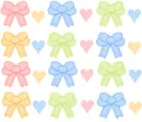 rainbow bows and hearts background