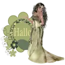 Woman stands on the label