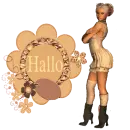 Woman stands on the label