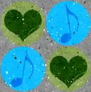 hearts and music signs