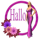 Woman stands in the flower wreath