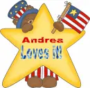 Cute patriotic bear with star - Andrea loves it