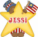 Cute patriotic bear with star - Jessi