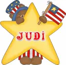 Cute patriotic bear with star - Judi