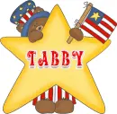 Cute USA Bear with Star- Tabby