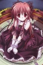anime goth girl sitting