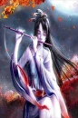 anime girl playing flute