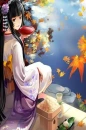 anime girl in the fall