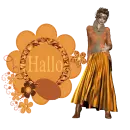 Woman stands on the label
