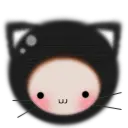 Black Kawaii Kitten 