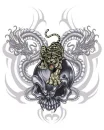 Tiger, Skull and Dragons