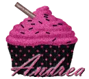 Pink & Black Cupcake -Andrea-