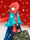 cute girl in snow