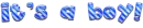 It's a boy! (blue text)