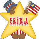Cute patriotic bear with star - Erika