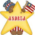 Cute patriotic bear with star Avatar - Andrea