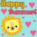 Happy Summer Cute lion greeting