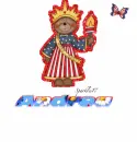 Glittery America Bear and butterfly - Andrea