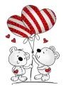 bears with heart shaped balloons