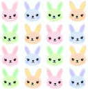 multicolored bunny background