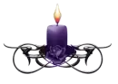 Purple rose N Candle